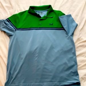 Under Armour XL green and gray golf polo